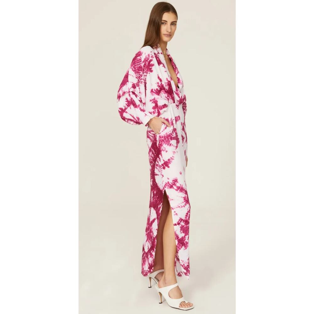 Elegant Pink and White Maxi Dress